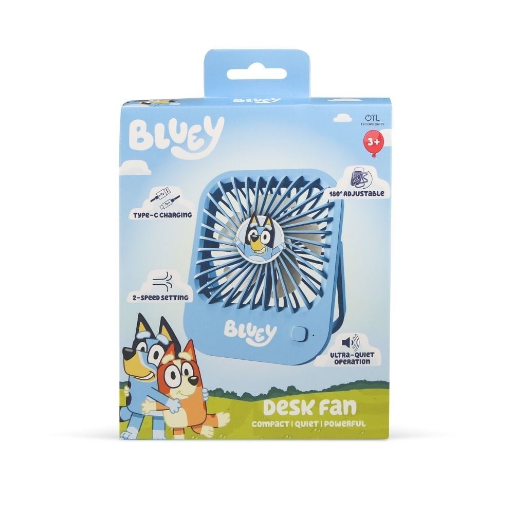 Ventilador de escritorio Bluey azul claro con cable USB y embalaje - 2