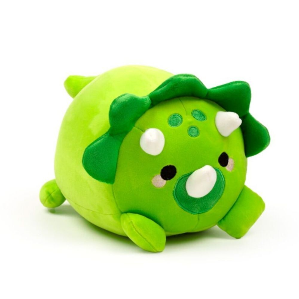 Peluche dinosaurio verde transformado en almohada de viaje naranja - 3
