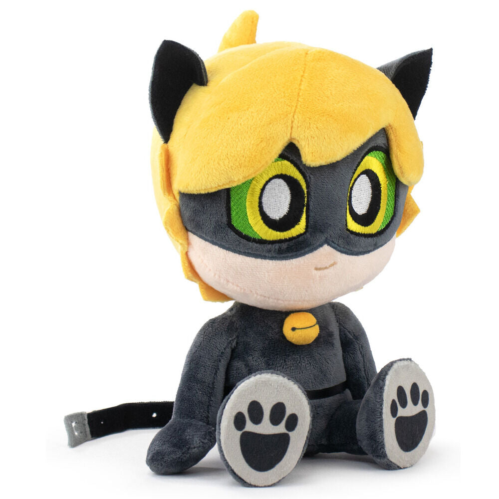 Peluche de Cat Noir de Ladybug con traje negro y máscara de ojos verdes - 2