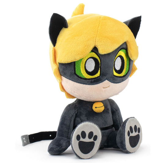 Peluche de Cat Noir de Ladybug con traje negro y máscara de ojos verdes - 2