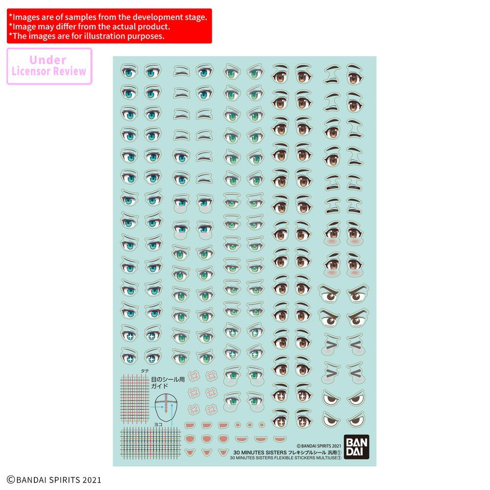Hoja de pegatinas flexibles 30 Minutes Sisters con ojos y detalles faciales