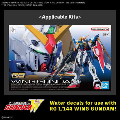 Hoja Gundam Decal 153 para maqueta RG 1/144 Wing Gundam - 2