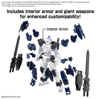 Set de piezas BANDAI 30MM Full Armor Unit 3 a escala 1/144 - 2