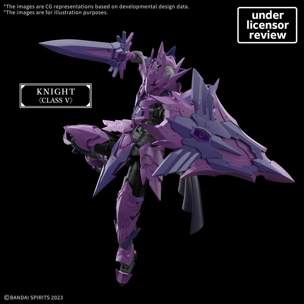 Maqueta articulada 30MF Darknevil Arch Knight con armadura morada, espada y escudo - 3