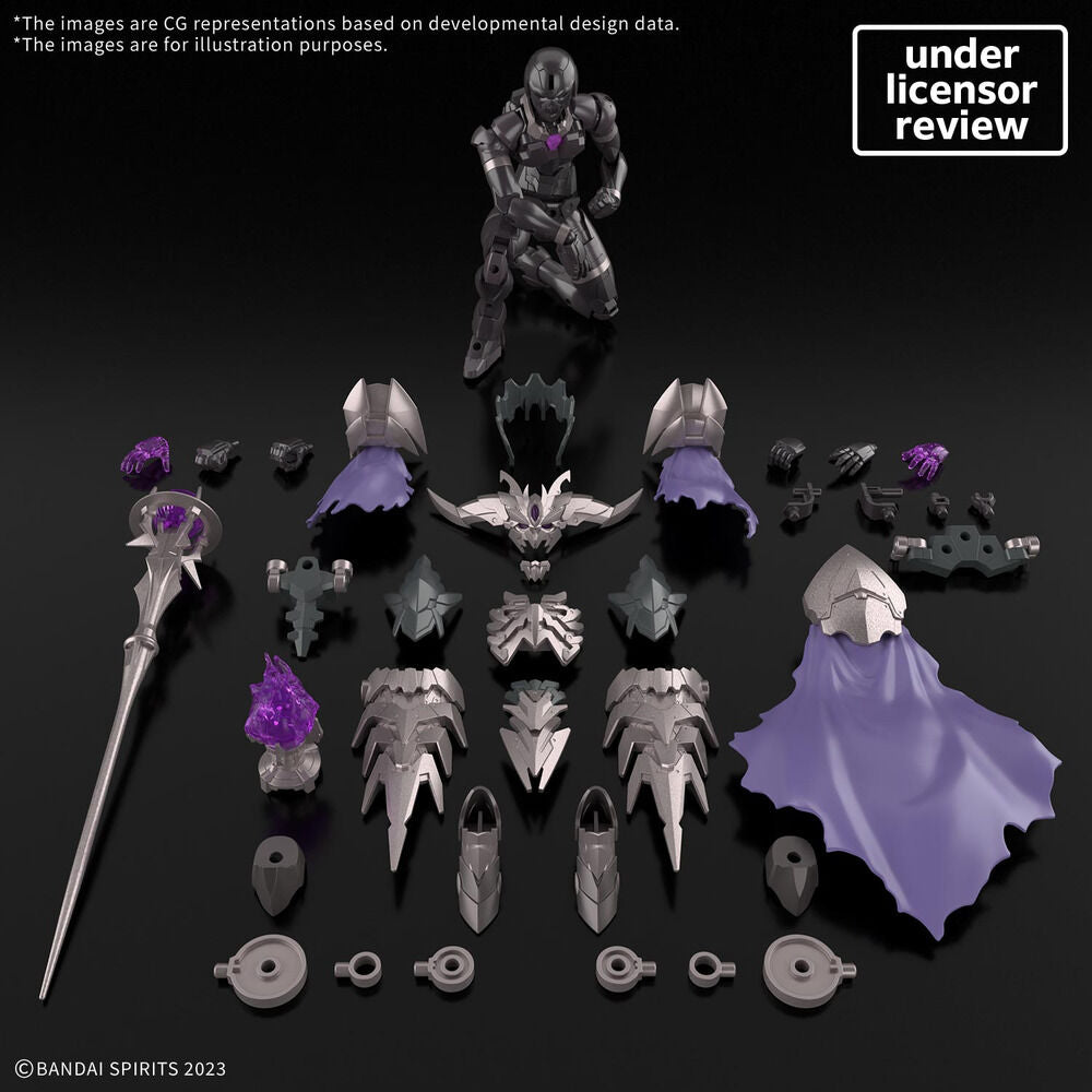 Maqueta articulada 30MF Necrosmephisto Class III con armadura oscura y báculo púrpura - 4