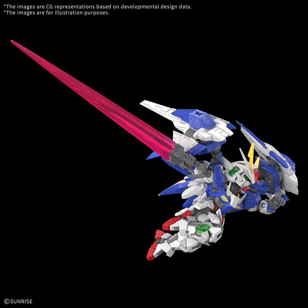 Maqueta MGSD 00 Raiser de Mobile Suit Gundam 00 en azul, blanco y rojo - 4