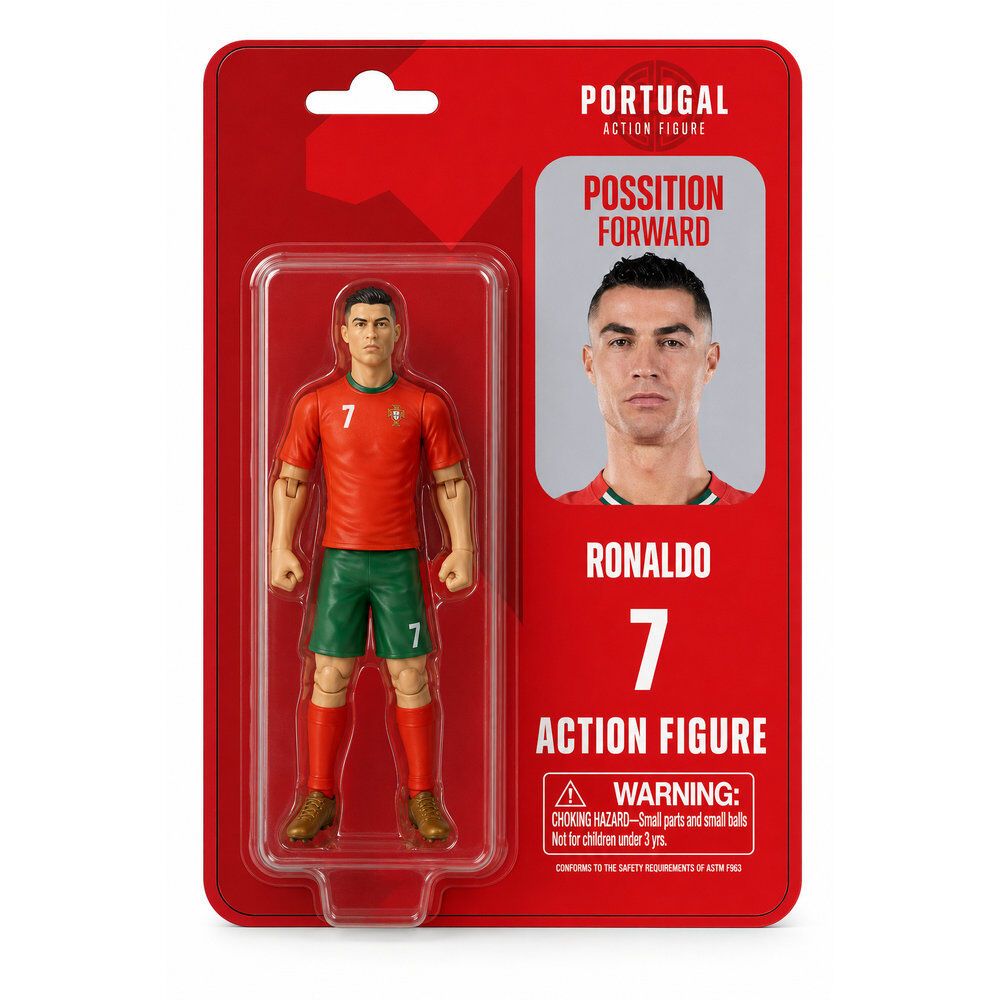 Figura articulada de Cristiano Ronaldo con la equipación de Portugal
