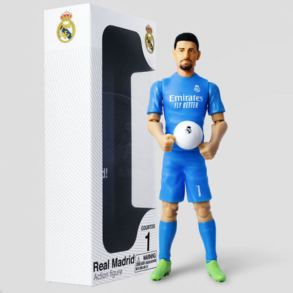 Figura articulada de Courtois con la equipación azul del Real Madrid