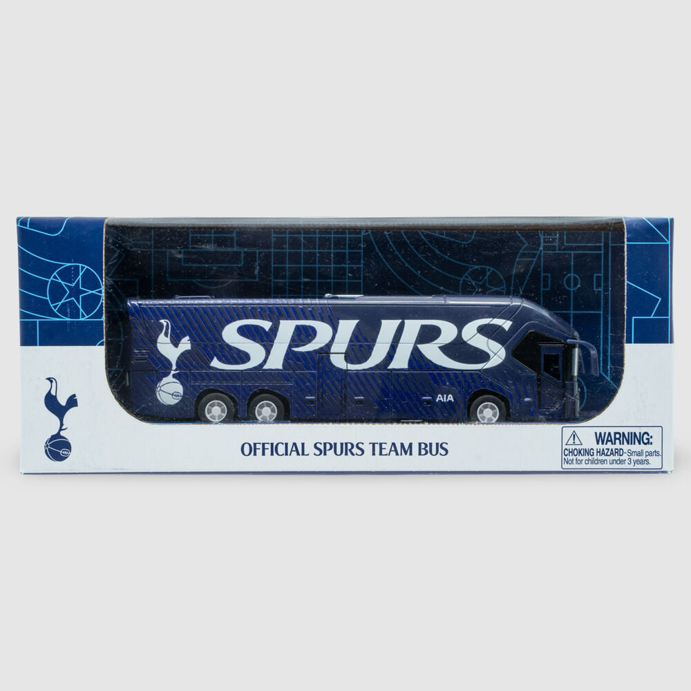 Autobús oficial Tottenham Hotspur 2025/26 azul y blanco en caja