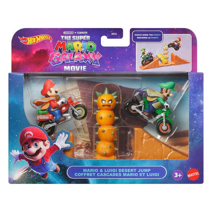 Blister Hot Wheels con Mario y Luigi en moto junto a Pokey