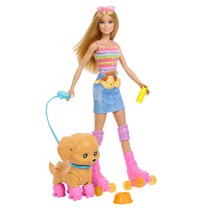 Muñeca Barbie con cachorro y patines