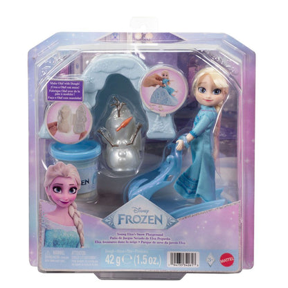 Set Frozen con figura de Elsa niña, Olaf, masa de nieve y trineo