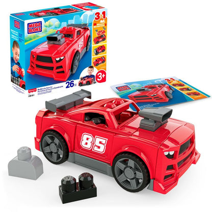 Coche de carreras rojo MEGA Bloks 3 en 1 con bloques grandes