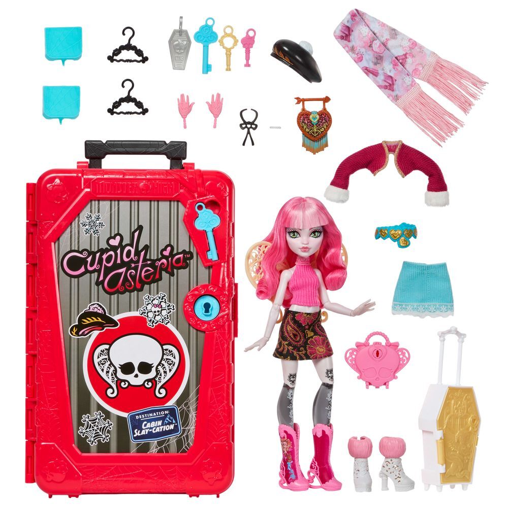 Muñeca Cupid Asteria Monster High con armario rosa y accesorios - 2