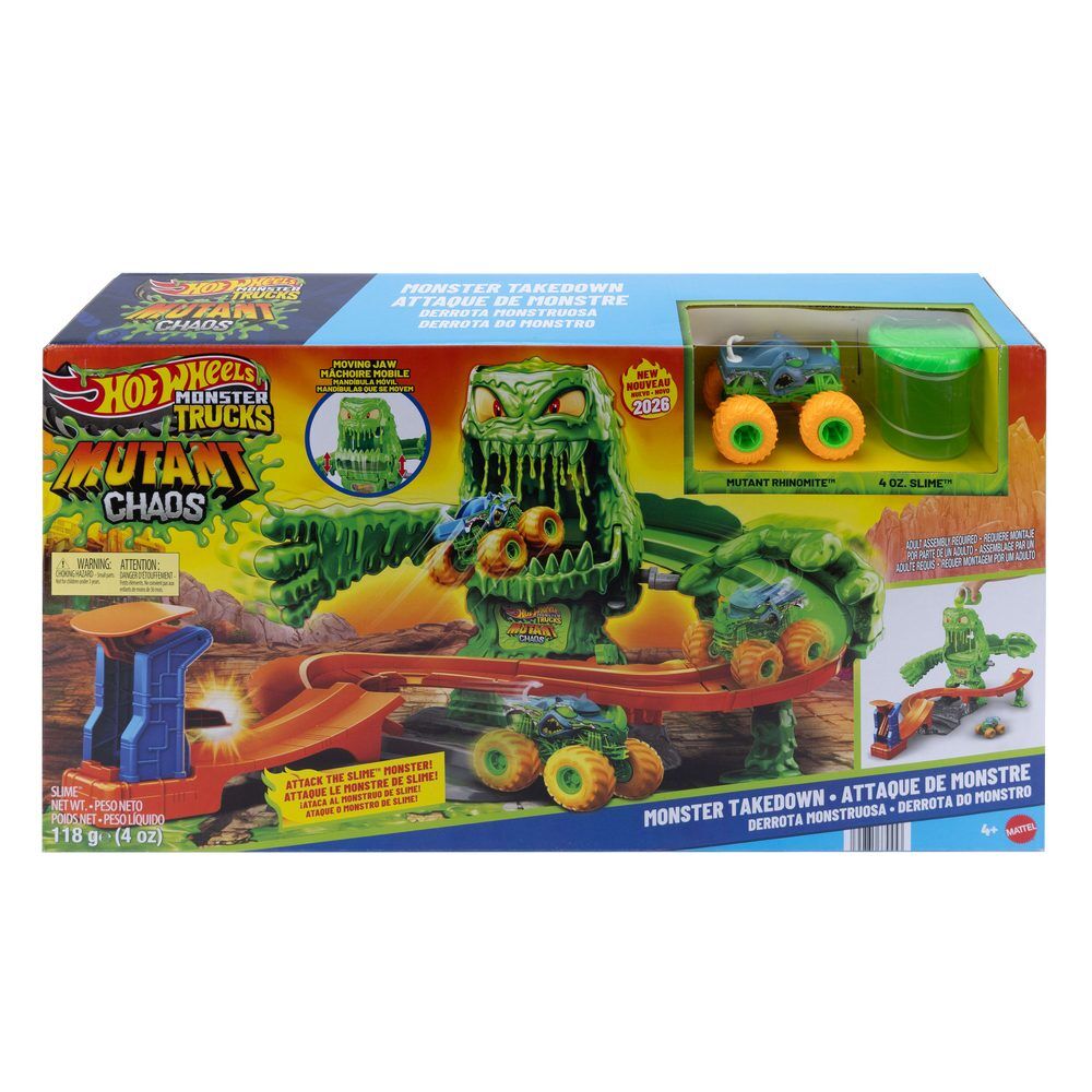 Pista Hot Wheels Monster Trucks Mutant Chaos con coche y Slime - 2