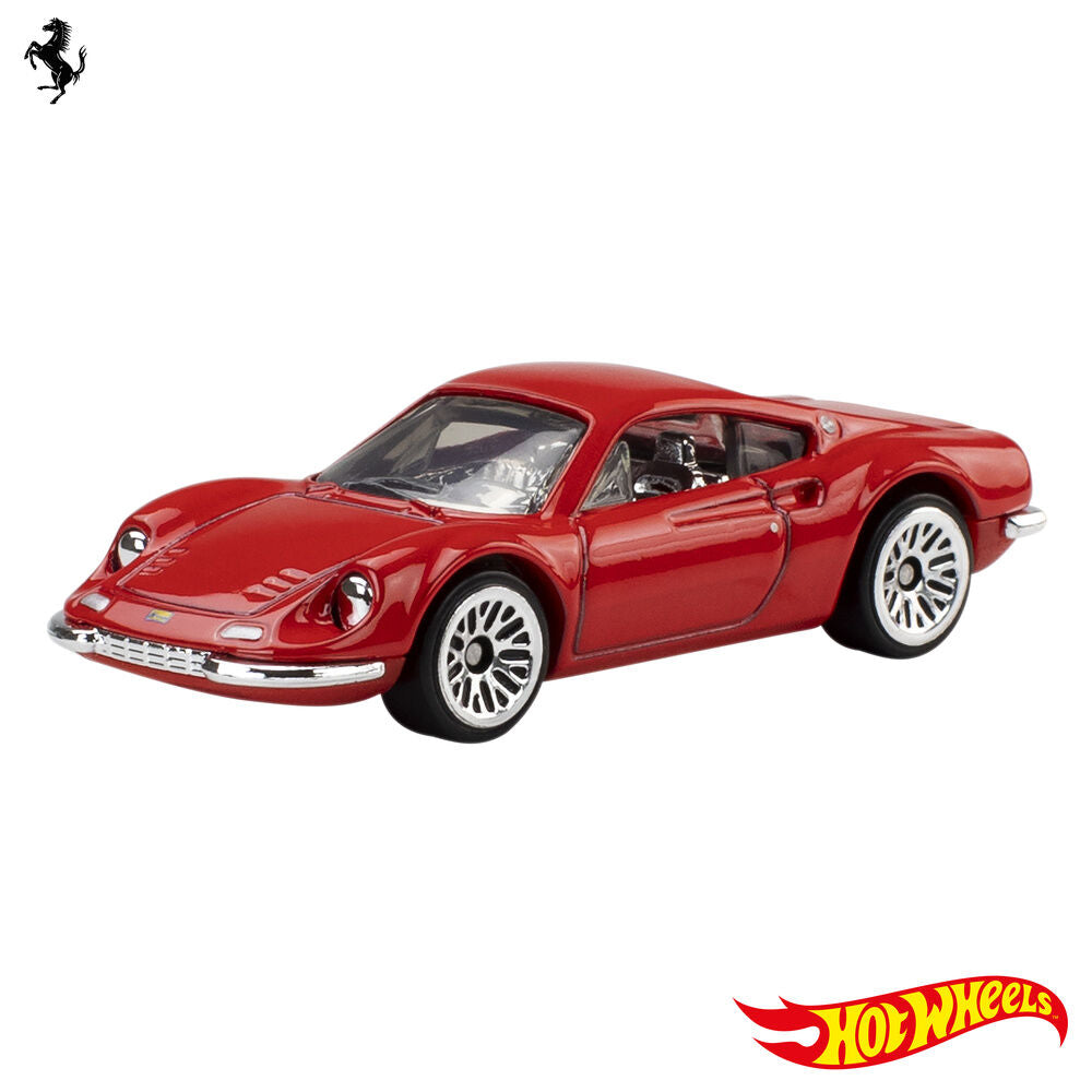 Blíster Hot Wheels con cinco vehículos Ferrari rojos a escala 1:64 - 2