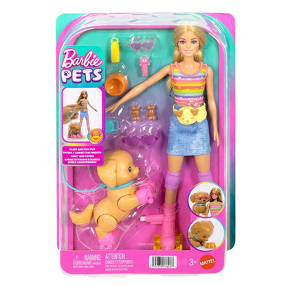 Muñeca Barbie con cachorro y patines - 2