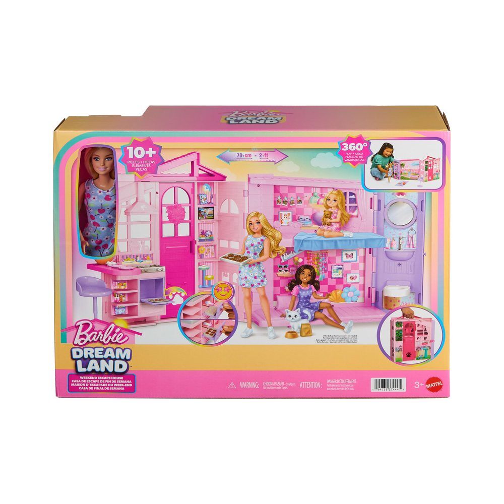 Casa de escapada Barbie plegable con muñeca y zonas de juego - 2