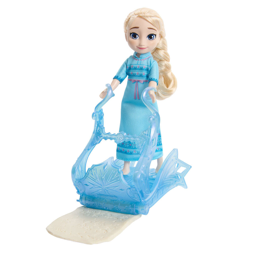 Set Frozen con figura de Elsa niña, Olaf, masa de nieve y trineo - 2