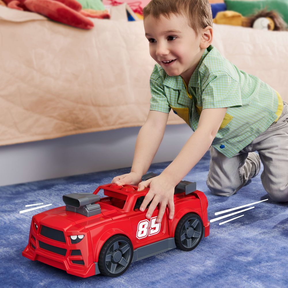 Coche de carreras rojo MEGA Bloks 3 en 1 con bloques grandes - 2
