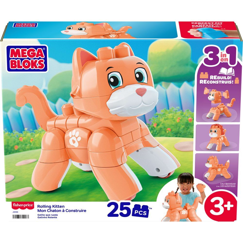 Gato naranja MEGA Bloks con ruedas y bloques de construcción - 2
