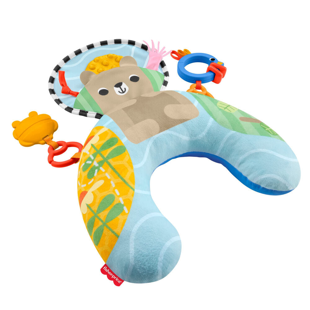 Cojín Fisher-Price para jugar bocabajo con osito y juguetes colgantes - 2