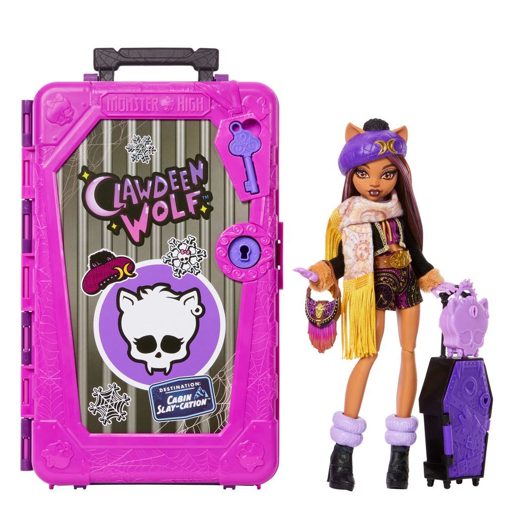 Muñeca Clawdeen Wolf Monster High con armario portátil y accesorios - 3