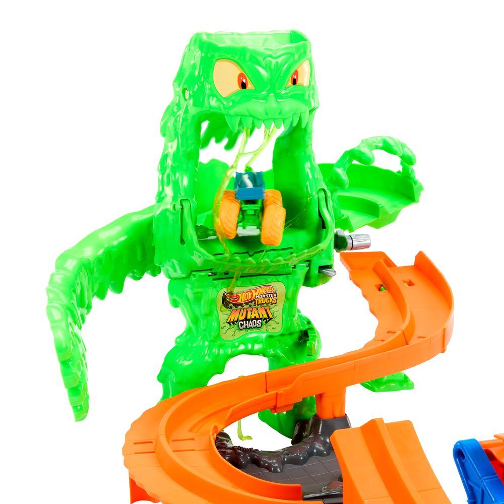 Pista Hot Wheels Monster Trucks Mutant Chaos con coche y Slime - 3