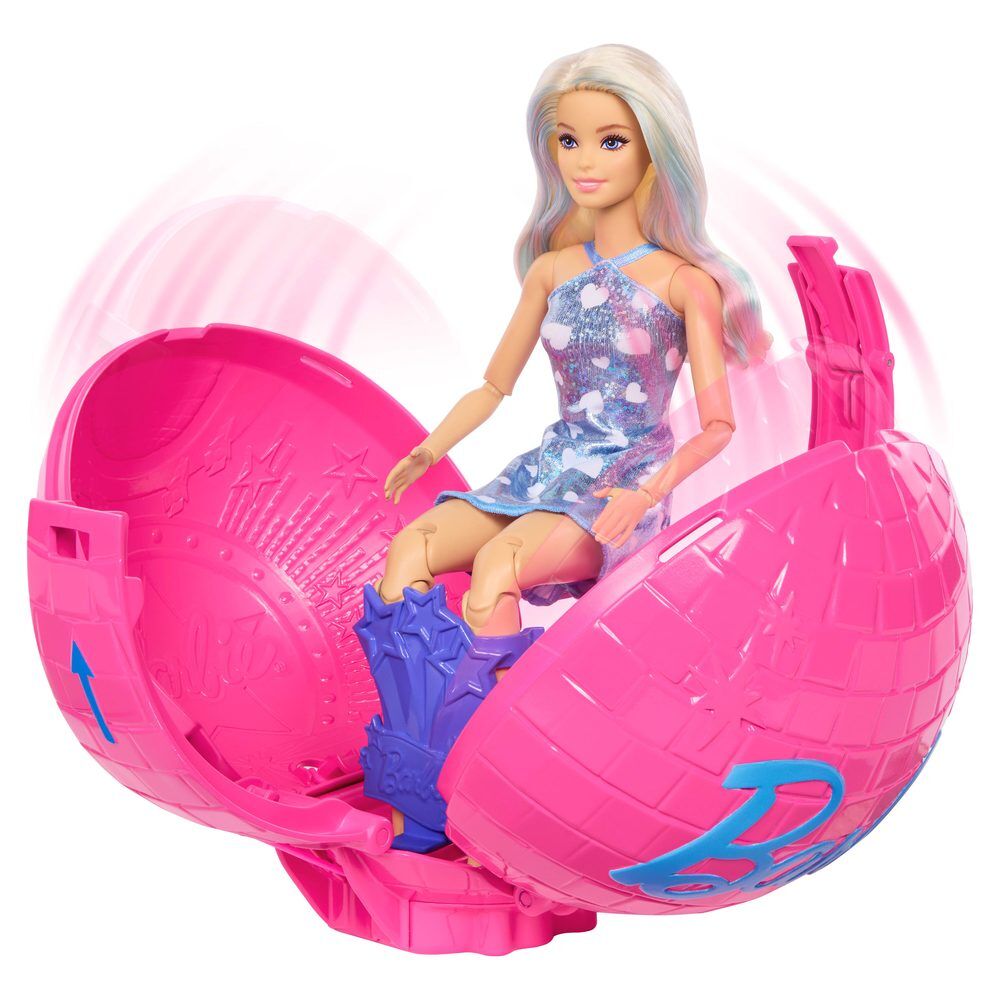 Muñeca Barbie cantante del pop con esfera rosa y accesorios musicales - 3