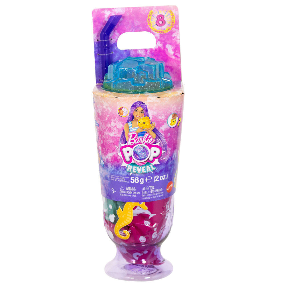 Muñeca Barbie Pop Reveal Granizado de Mar con pelo morado y copa lila - 3