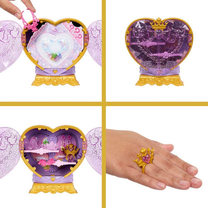 Muñeca Rapunzel Disney Jewel Reveal con vestido rosa, tiara y joya corazón - 3