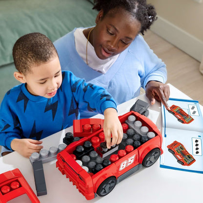 Coche de carreras rojo MEGA Bloks 3 en 1 con bloques grandes - 3