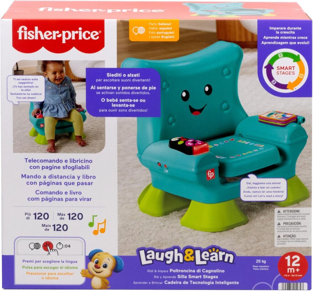 Sillón interactivo Fisher-Price Ríe y Aprende en turquesa y verde lima - 3
