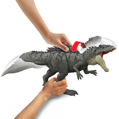 Figura Giganotosaurus Jurassic World de MATTEL con púas y mandíbula abierta - 4