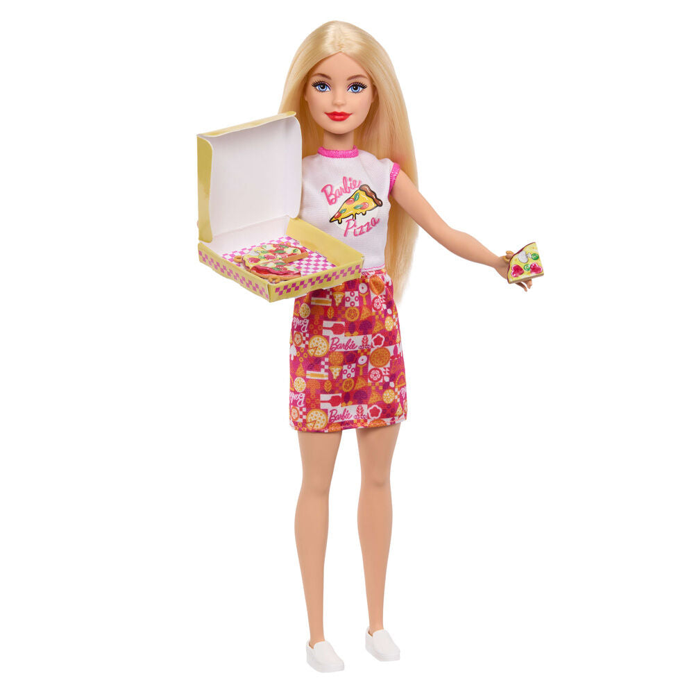 Muñeca Barbie con conjunto de pizzería rosa, horno y accesorios - 4