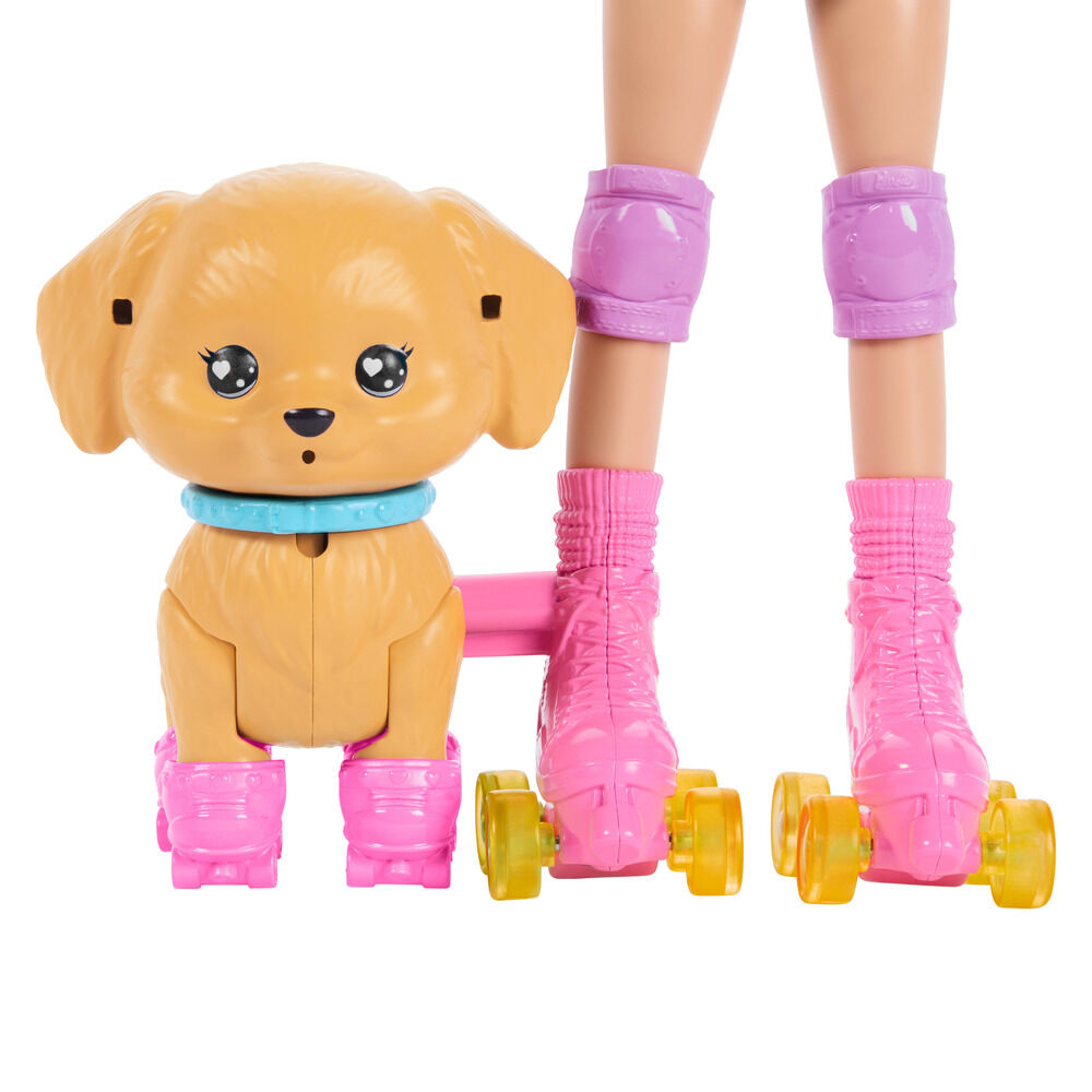Muñeca Barbie con cachorro y patines - 4