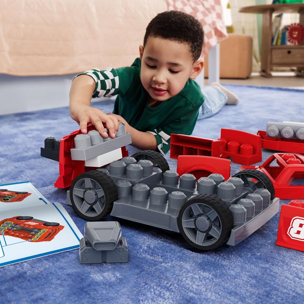 Coche de carreras rojo MEGA Bloks 3 en 1 con bloques grandes - 4