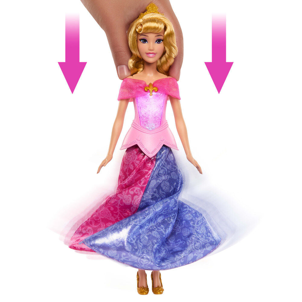 Muñeca Aurora Disney con vestido rosa y azul de cambio de color - 5