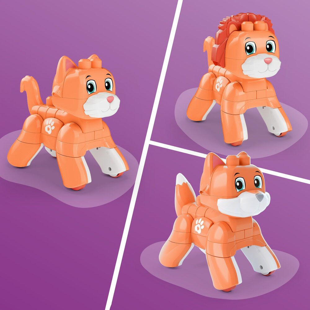 Gato naranja MEGA Bloks con ruedas y bloques de construcción - 5