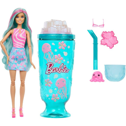 Muñeca Barbie Pop Reveal Granizado de Mar con copa azul y accesorios