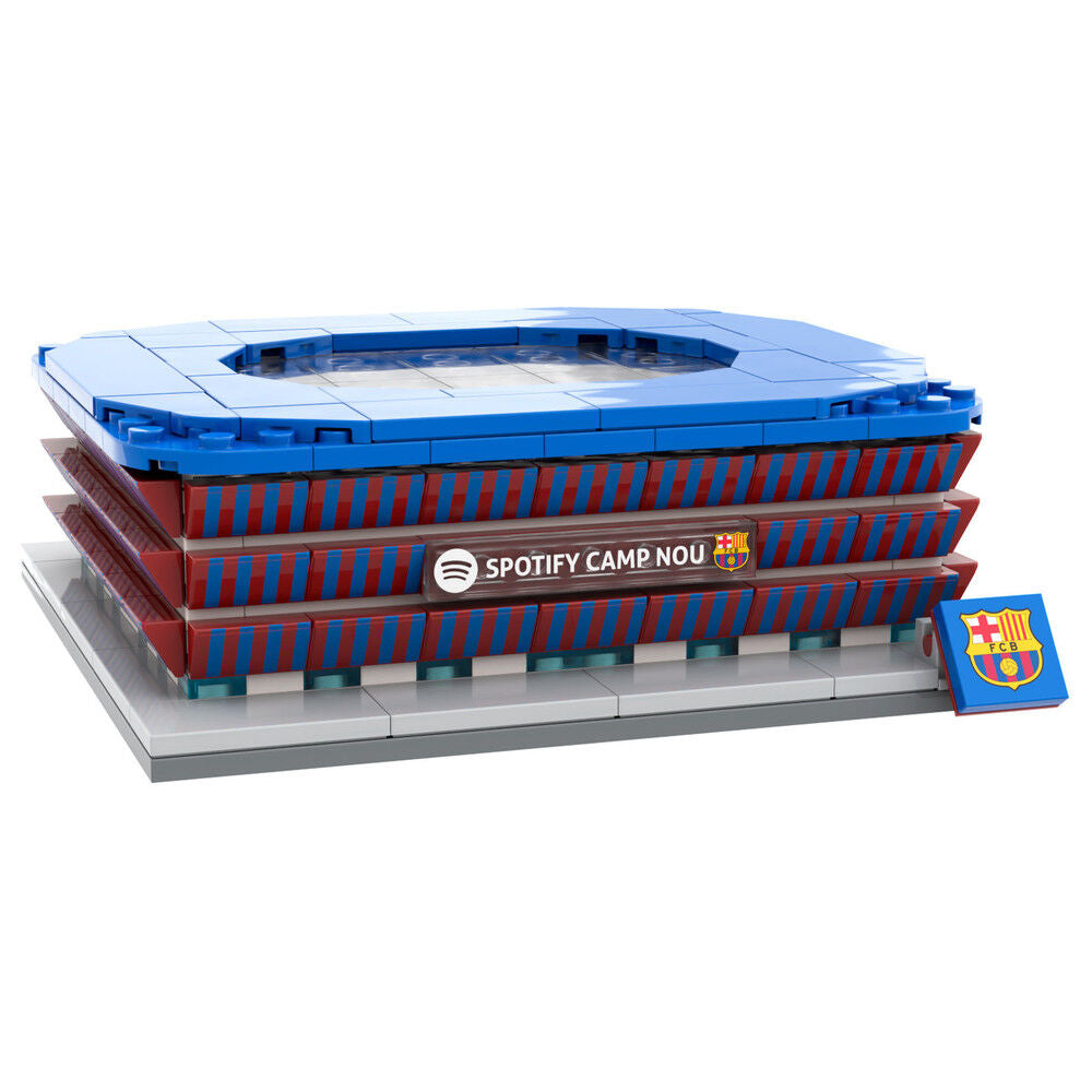 Maqueta de bloques del estadio del FC Barcelona en azul y granate