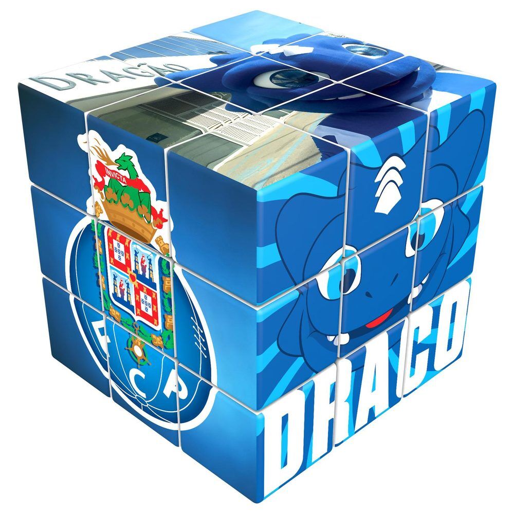 Puzzle cubo mágico del FC Porto en azul y blanco