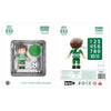 Figura de jugador del Sporting de Portugal con equipación verde y blanca y balón