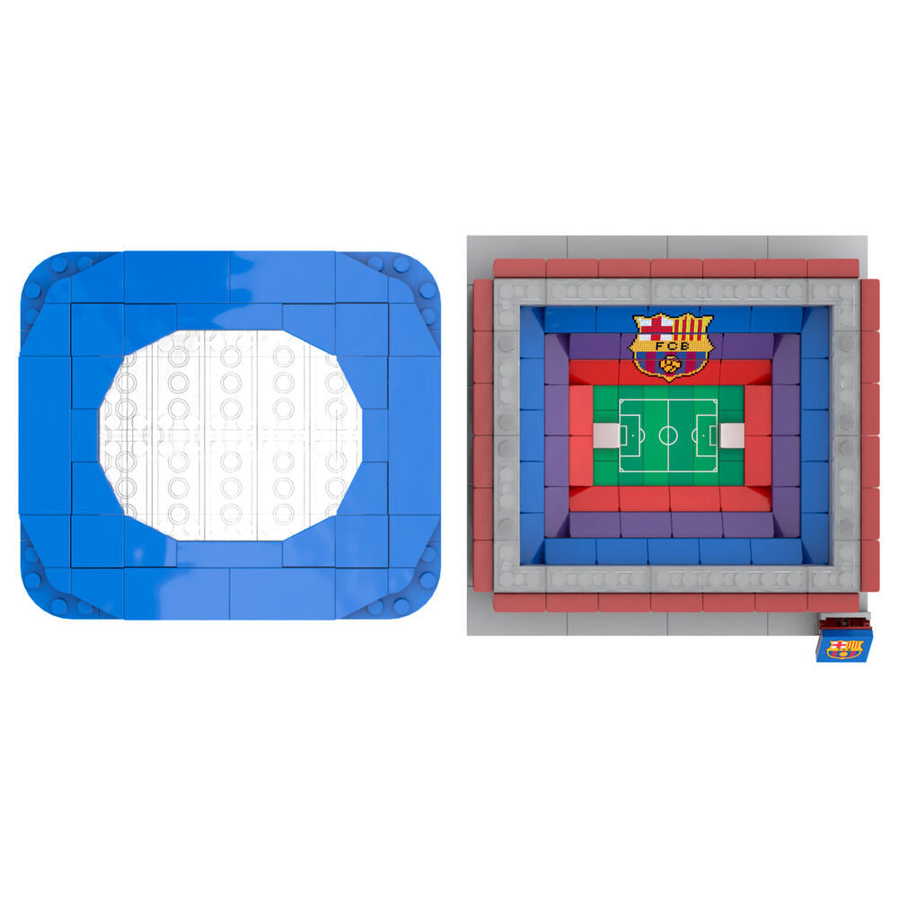 Maqueta de bloques del estadio del FC Barcelona en azul y granate - 2
