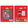 Figura NEKO de jugador del Atlético de Madrid con balón y pegatinas numeradas
