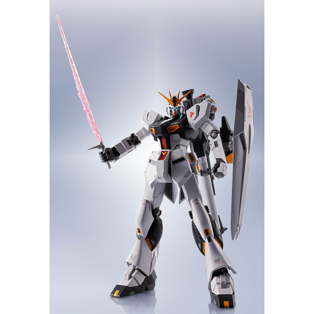 Figura ν Gundam Metal Robot Spirits de 15 cm con escudo y sable de energía