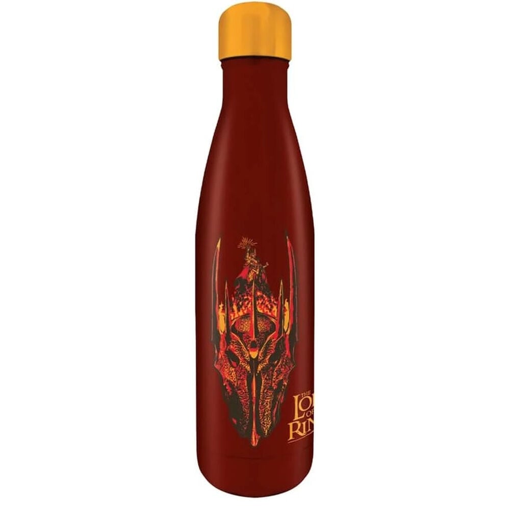 Botella roja de acero inoxidable de El Señor de los Anillos con tapón dorado - 2