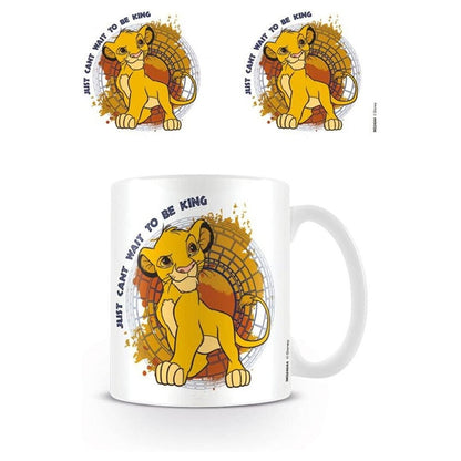 Taza blanca de cerámica de Simba de El Rey León Disney