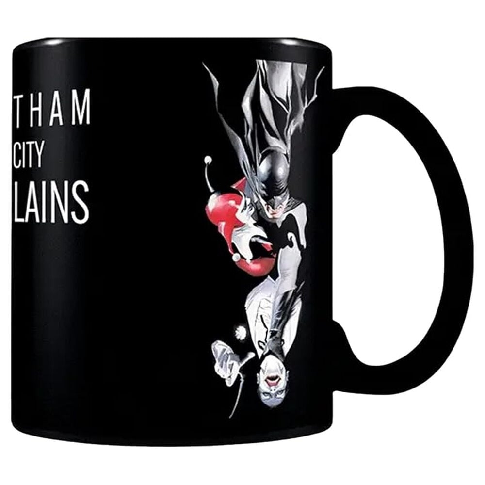 Taza termosensible negra de cerámica con Batman y Joker de DC Comics