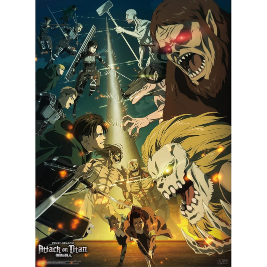 Set de 2 pósteres de Attack on Titan con personajes y titanes - 3